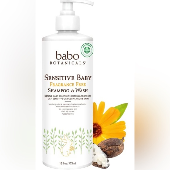 Babo Botanicals Sensitive Baby Fragrance-Free 2-in-1 Shampoo & Wash - Picture 5 of 7